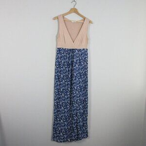 Seraphine Maternity Nursing Blue 4 Floral Contrast Maxi Dress Sleeveless 248